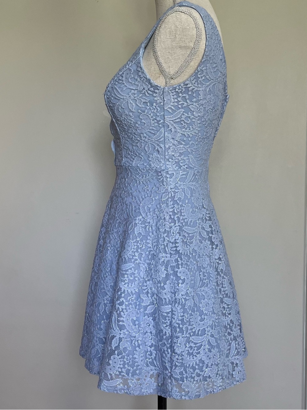 City Studio Sky Blue Lace Fit & Flare Mini Dress - Picture 6 of 10